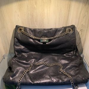 Vintage CHANEL DRILL PERFORATED LEATHER FLAP TOTE